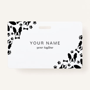 Badge Coin motif Bulldog français