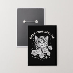 Badge Colère de chat me consume drôle sarcastique chaton