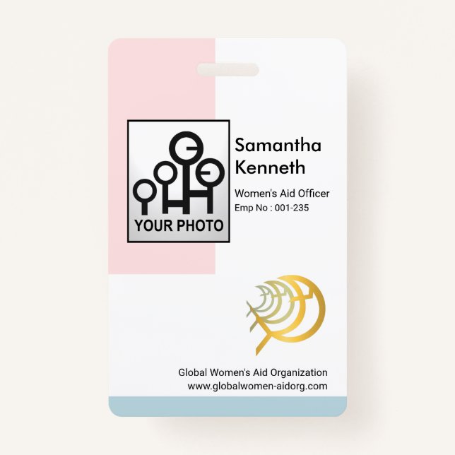 Badge Colonnes Pastel apaisantes Modèle photo Femmes ID (Devant)