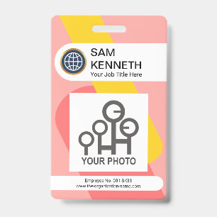 Badge Colonnes rouges jaunes bloquées Photo de l'entrep