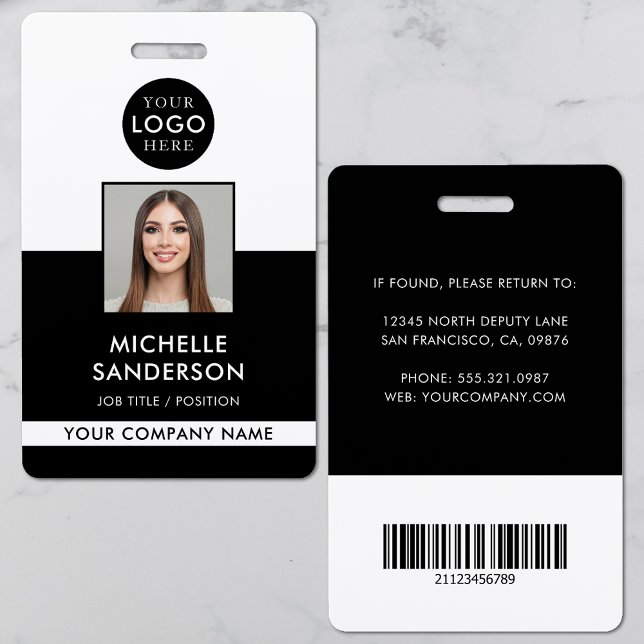 Badge Company Logo Staff Barcode Employee Photo ID (Company Logo Staff Barcode Employee Photo ID Badge)