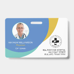 Badge Conception de cercle bleu Photo médicale ID et l