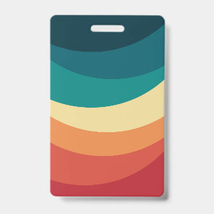Badge Conception de courbes de style rétro coloré