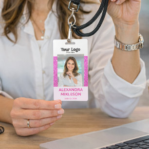Badge Conception de photo tendance rose chaud et glamour