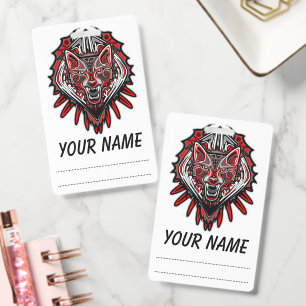 Badge Conception de totem tribal Haida Loup