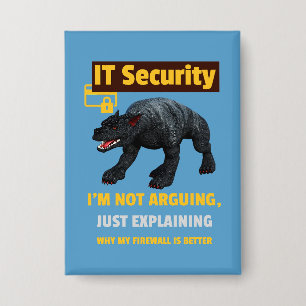 Badge Conception d'humour technologique expliquant la sé