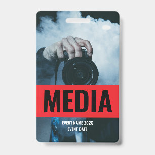 Badge Concert Festival Red Accès Complet Médias Personna