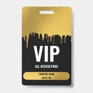 Badge Concert Festival VIP All Access Nom personnalisé