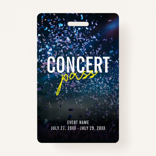 Badge Concert Pass Événement Photo ID Arrière - plan Bad (Devant)