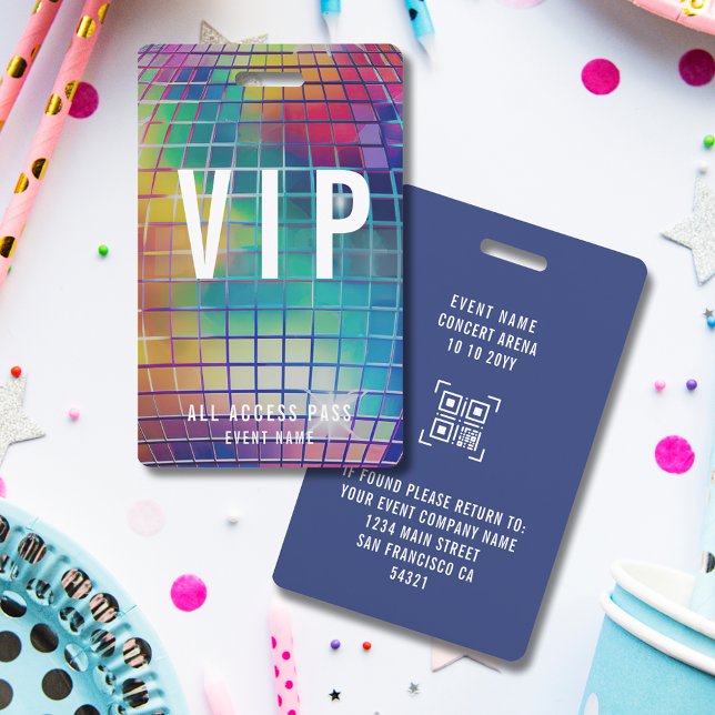 Badge Concert VIP personnalisé All Access Pass QR Code D (Créateur téléchargé)