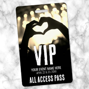 Badge Concert VIP tout accès personnalisé