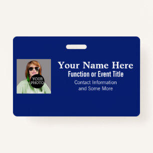 Badge Concevez facilement votre propre logo photo bleu t