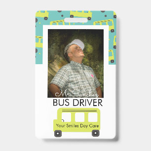 Badge Conducteur de bus scolaire Confettis jaunes Garder