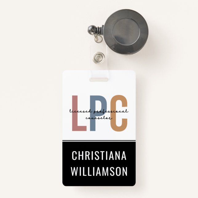 Badge Conseiller professionnel autorisé LPC personnalisé (Front with Retractable)