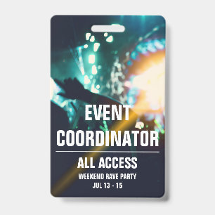 Badge Coordonnateur d'événements personnalisés Pass de c