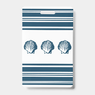 Badge Coquillages et rayures