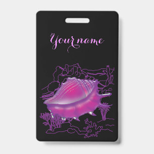 Badge Coquille de mer rose