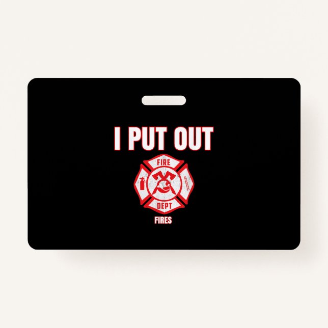 Badge Costume d'Halloween Funny pompier J'ai mis le feu (Devant)