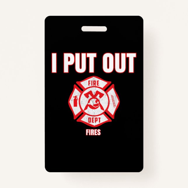 Badge Costume d'Halloween Funny pompier J'ai mis le feu (Devant)