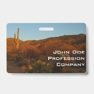 Badge Coucher de soleil sur Saguaro I Paysage du désert