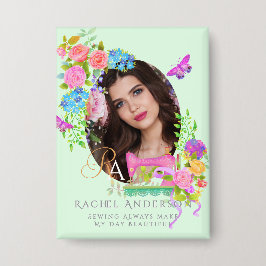 Badge Coudre le ruban de carbone Floral Monogramme photo