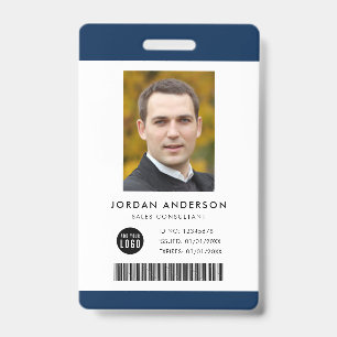Badge Couleur modifiable Ajouter un logo Code-barres Pho
