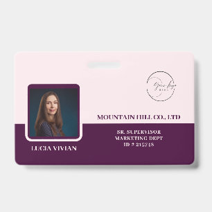 Badge Couleur vin Royal Crimson Logo et code-barres