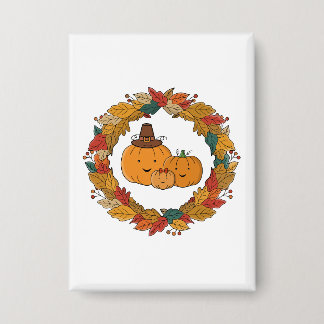 Badge Couronne de citrouilles d'automne pour la famille