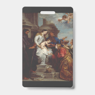 Badge Couronnement de sainte Rosalie par Anthony van Dyc