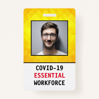 Badge COVID-19 Novel Coronavirus Insigne essentiel du tr
