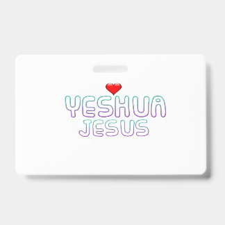 Badge Crachá de plástico - Horizontal Jesus Yeshua