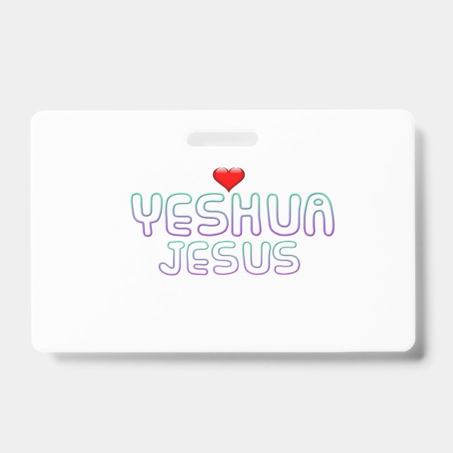 Badge Crachá de plástico - Horizontal Jesus Yeshua (Front)