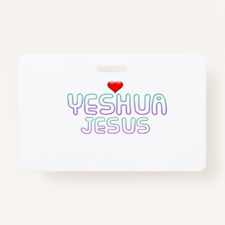 Badge Crachá de plástico - Horizontal Jesus Yeshua