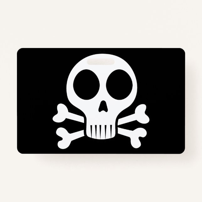 Badge Crâne éffrayant sur un arrière - plan noir (Devant)