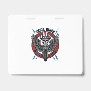 Badge Crâne Patriotique Moto Aigle Vintage