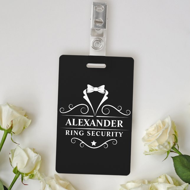 Badge Cravate Tuxedo de sécurité mariage (Customize to change text size, style or color.)