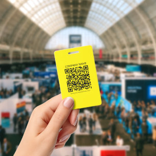 Badge Créer un code QR Facilement visible jaune vif no