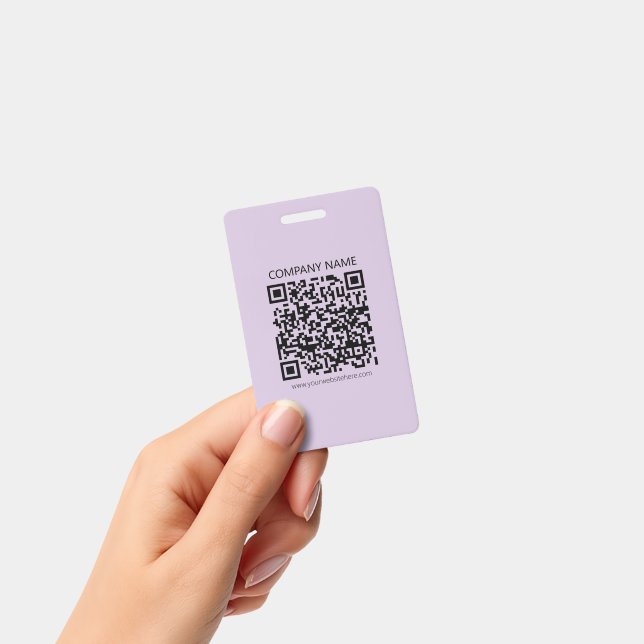 Badge Créer un code QR | Violet lavande pâle (Manuel / portable)
