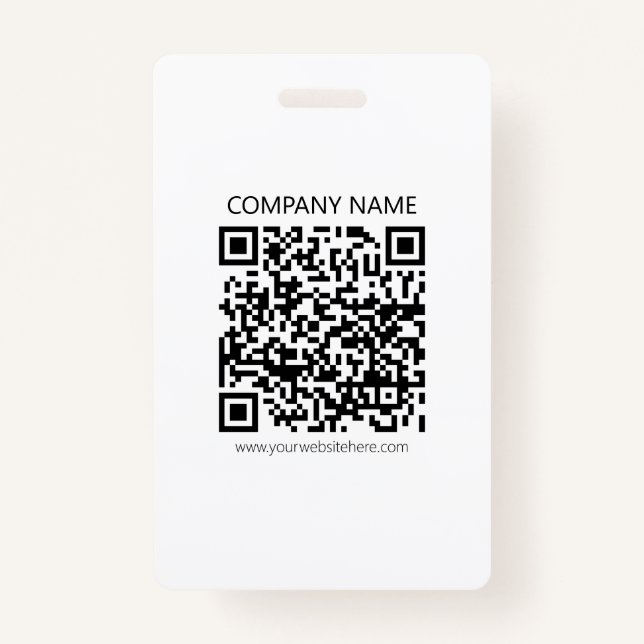 Badge Créer votre propre code QR | Noir et blanc (Devant)