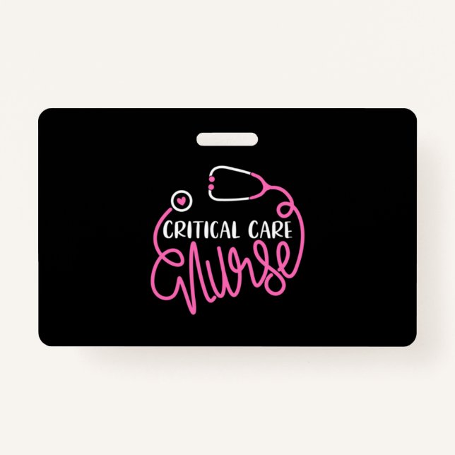 Badge Critical Care Nurse Logo RN Critical Care Nursing (Devant)