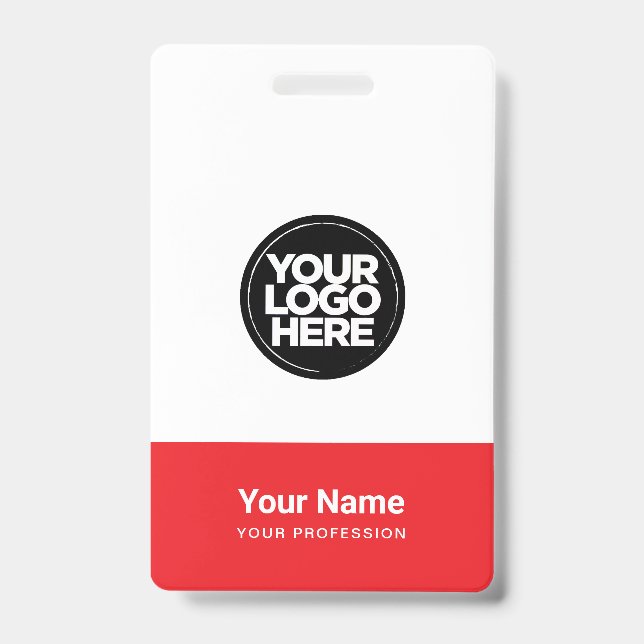 Badge Custom Company Logo Name Title Bar Code (Face)