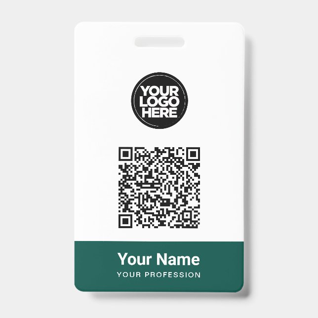 Badge Custom Employee Name Business Logo Qr Code (Avant)