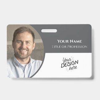 Badge Custom Employee, Photo, Name, Title, Logo, Barcode