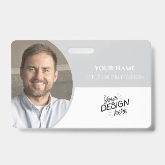Badge Custom Employee, Photo, Name, Title, Logo, Barcode