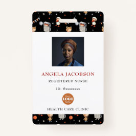 Badge Cute Black White Pediatric Registered Nurse Logo