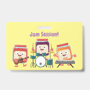 Badge Cute confiture session dessin animé musicien humou