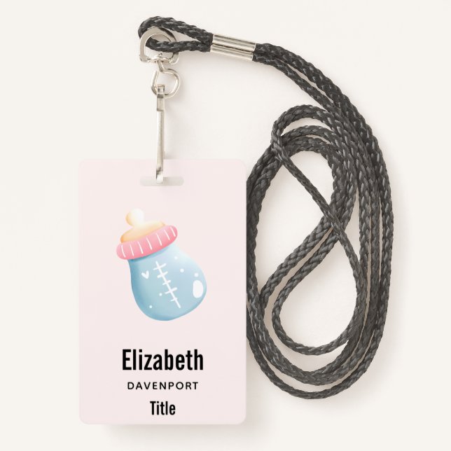 Badge Cute de Bottle (Devant avec lanière)