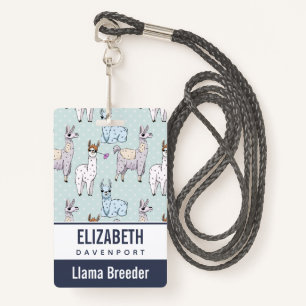 Badge Cute Llama Motif Pois