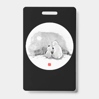 Badge Cute Panda Et Amoureux des animaux Ours Polaire