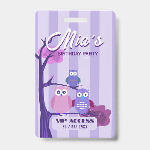 Badge d'accès VIP à la fête d'anniversaire